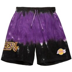 Krótki Los Angeles Lakers nba. Białe krótkie spodenki sportowe męskie Mitchell & Ness, bez wzorów, do koszykówki. Za 397.50 zł.