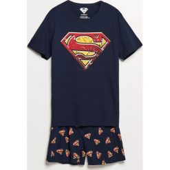 Pizama z szortami Superman - Granatowy. Niebieskie piżamy męskie Reserved, l, bez wzorów, bez ramiączek. Za 79.99 zł.