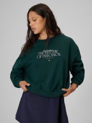 4F Bluza dresowa loose bez kaptura damska - zielona S. Zielone bluzy damskie 4f, l, bez wzorów, z dresówki, bez kaptura. Za 149.99 zł.