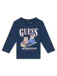 Guess Bluzka I5BI00I3Z14 Niebieski Regular Fit. Niebieskie t-shirty dla chłopców Guess, z aplikacjami, z bawełny, bez ramiączek. Za 69.99 zł.