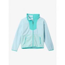 Bluza dziewczęca Columbia Sequoia Grove Full Zip Fleece. Niebieskie bluzy dla dziewczynek Columbia, bez wzorów, bez ramiączek, bez kaptura. Za 203.49 zł.
