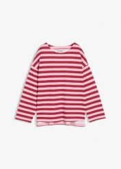 Koszulka oversize z czystej bawełny. Czerwone bluzki damskie bonprix, bez wzorów, z bawełny, bez kołnierzyka, bez ramiączek. Za 99.99 zł.