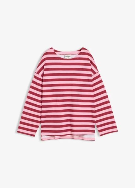Koszulka oversize z czystej bawełny. Czerwone bluzki damskie bonprix, bez wzorów, z bawełny, bez kołnierzyka, bez ramiączek. Za 99.99 zł.