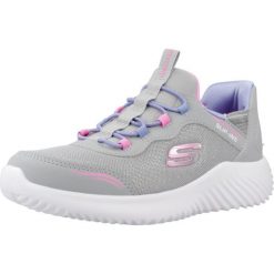 Buty SKECHERS BOUNDER - SIMPLE CUT SLIP-INS Szary. Szare trampki i tenisówki damskie Skechers, bez wzorów, z syntetyku, bez zapięcia. Za 172.99 zł.