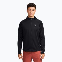 Bluza do biegania męska On Climate Zip Hoodie. Czarne bluzy męskie On, l, bez wzorów, z materiału, bez kaptura, do biegania. Za 629.99 zł.