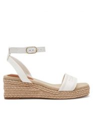 Tommy Hilfiger Espadryle Tommy Hilfiger Espad Mid Wedge FW0FW08805 Écru. Sandały damskie Tommy Hilfiger, bez wzorów, z materiału, bez obcasa, bez zapięcia. Za 239.99 zł.