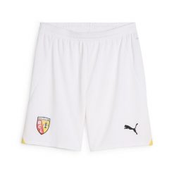 Męskie szorty RC Lens 24/25 PUMA White Black. Białe krótkie spodenki sportowe męskie Puma, m, bez wzorów, ze lnu, do piłki nożnej. Za 170.20 zł.