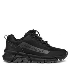 Sneakersy Geox. Czarne trampki i tenisówki chłopięce Geox, bez wzorów, bez zapięcia. Za 229.99 zł.