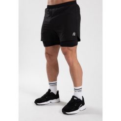 Cortez 2-In-1 Szorty - Czarny. Czarne krótkie spodenki sportowe męskie GORILLA WEAR, bez wzorów, na fitness i siłownię. Za 219.00 zł.