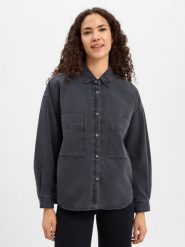 American vintage bluzka dżinsowa Kobiety Bawełna (100%) szary, M. Szare bluzki damskie American Vintage, m, z aplikacjami, z bawełny, vintage, bez kołnierzyka, bez ramiączek. Za 579.95 zł.