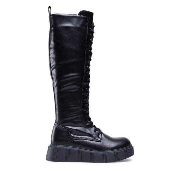 Kozaki Jenny Fairy. Czarne kozaki damskie Jenny Fairy, bez obcasa, na płaskiej podeszwie. Za 249.99 zł.