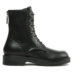 Trzewiki Max Mara. Czarne botki damskie Max Mara, bez obcasa, na płaskiej podeszwie, bez zapięcia. Za 3,229.00 zł.