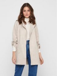 ONLY Płaszcz przejściowy Joline 15179864 Beżowy Regular Fit. Brązowe płaszcze damskie Only, s, bez wzorów, ze skóry, bez kaptura. Za 199.99 zł.