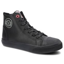 Czarne Sneakersy Damskie Cross Jeans Modne Obuwie. Czarne obuwie sportowe damskie Cross Jeans, bez wzorów, z futra. Za 109.00 zł.