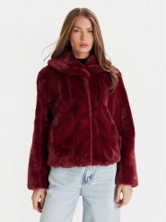 Guess Futro W0BL0N WDCH0 Bordowy Regular Fit. Czerwone płaszcze damskie Guess, m, z aplikacjami, z futra, bez kaptura. Za 699.99 zł.