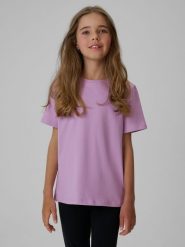 4F T-shirt regular gładki dziewczęcy - fioletowy 164 (13-14 lat). Fioletowe t-shirty i topy dla dziewczynek 4f, bez wzorów, z bawełny, bez ramiączek. Za 29.99 zł.