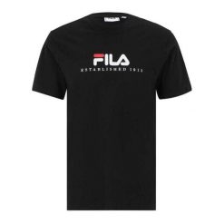 T-shirt Męski Bedburg. Czarne koszulki sportowe męskie Fila, m, bez wzorów, bez kołnierzyka, bez ramiączek, trekkingowe. Za 153.99 zł.
