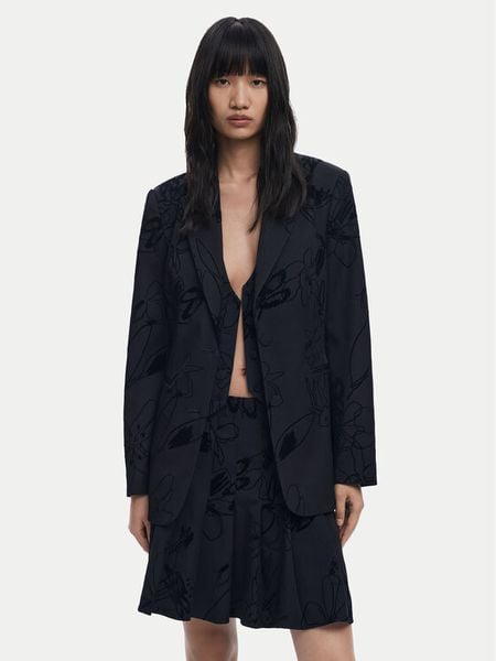 Desigual Marynarka Flockarty 25WWEW19 Czarny Regular Fit. Czarne żakiety damskie Desigual, xl, bez wzorów, z syntetyku. Za 459.99 zł.