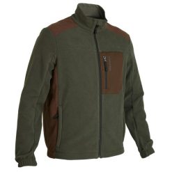 Polar outdoor Solognac 500 dwukolorowy. Brązowe bluzy męskie SOLOGNAC, m, bez wzorów, z bawełny, bez kaptura. Za 99.99 zł.