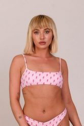 Bikini z koronką Straik of Luck, krótki top. Czerwone bikini damskie OOSC, m, bez wzorów. Za 122.99 zł.