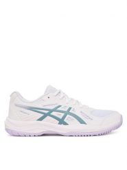 Asics Buty na siłownię Upcourt 6 1072A107 Biały. Białe obuwie sportowe damskie Asics, bez wzorów, ze skóry, na fitness i siłownię. Za 269.99 zł.