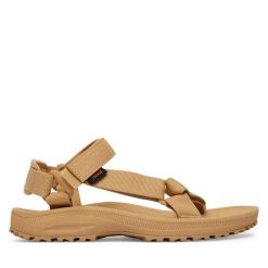 Sandały Teva. Brązowe sandały damskie Teva, bez wzorów, bez obcasa, na płaskiej podeszwie, bez zapięcia. Za 309.99 zł.