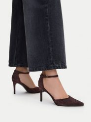 DeeZee Szpilki CEO-TS6391-01 Brązowy. Brązowe szpilki damskie DeeZee, bez wzorów, z materiału, bez obcasa, bez zapięcia. Za 129.99 zł.