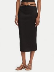 Guess Spódnica ołówkowa E6GD04 KG322 Czarny Slim Fit. Czarne spódnice damskie Guess, m, z aplikacjami, z syntetyku, ołówkowe. Za 239.99 zł.