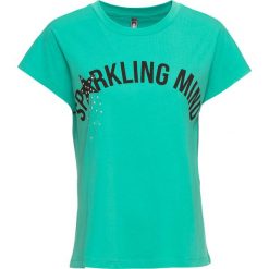 T-shirt bonprix zielony oceaniczny z nadrukiem. T-shirty damskie marki MAKE ME BIO. Za 32.99 zł.