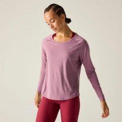 Damska koszulka z długim rękawem do biegania Nimble. Czerwone koszulki sportowe damskie Dare 2b, bez wzorów, z lyocellu, sportowe, bez kołnierzyka. Za 178.00 zł.
