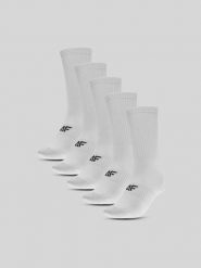 4F Skarpetki długie (5-pack) damskie - białe 39-42. Białe skarpety damskie 4f, bez wzorów, z bawełny. Za 69.99 zł.
