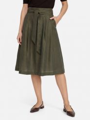 More & More Spódnica z domieszką lnu Kobiety Lyocell zielony, 44. Zielone spódnice damskie More & More, uniwersalny, bez wzorów, z lyocellu, eleganckie, midi. Za 229.95 zł.
