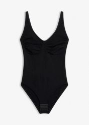 Body modelujące, bezszwowe, średni stopień modelowania sylwetki. Czarne bielizna wyszczuplająca bonprix, m, bez wzorów. Za 32.99 zł.
