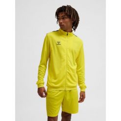 Bluza dresowa z poliestru zapinana na zamek błyskawiczny Hummel Authentic. Żółte bluzy męskie Hummel, bez wzorów, z dresówki, bez kaptura, na fitness i siłownię. Za 212.50 zł.
