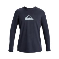 Koszulka surfingowa z długim rękawem UPF 50 dla Mężczyzn EVERYDAY SURF Czarny. Niebieskie bluzki z długim rękawem męskie Quiksilver, l, bez wzorów, z elastanu, bez kołnierzyka. Za 169.99 zł.