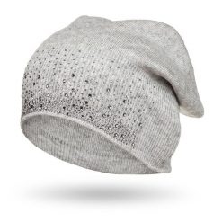 Czapka z kryształkami szara Peterson PTN HAT-01. Szare czapki i kapelusze damskie Peterson, na zimę, bez wzorów, eleganckie. Za 50.00 zł.