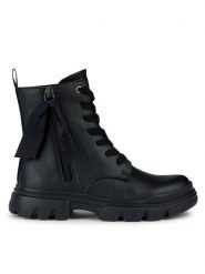 Geox Trzewiki J Junette Girl J36HVG 000BC C9999 D Czarny. Czarne botki damskie Geox, ze skóry, bez obcasa, na płaskiej podeszwie, bez zapięcia. Za 249.99 zł.