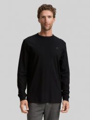 Męski Longsleeve Tom Tailor Basic Black 1048902 29999. Czarne bluzki z długim rękawem męskie Tom Tailor, l, bez wzorów, bez kołnierzyka. Za 69.99 zł.