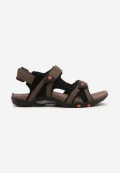 Brązowe Sportowe Płaskie Sandały Zapinane na Rzepy Furella. Brązowe buty sportowe męskie Born2be, z gumy, bez zapięcia. Za 109.99 zł.