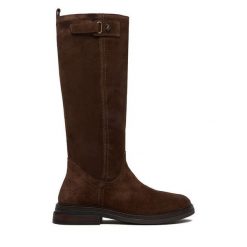 Kozaki U.S. Polo Assn. Brązowe kozaki damskie U.S. Polo Assn., bez obcasa, na płaskiej podeszwie. Za 549.99 zł.