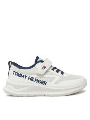 Tommy Hilfiger Sneakersy Low Cut Lace-Up/Velcro Sneaker T1B9-33868-1756 S Biały. Białe buty sportowe chłopięce Tommy Hilfiger, bez wzorów, z materiału, bez zapięcia. Za 199.99 zł.