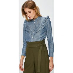 Levi's - Koszula. Brązowe koszule damskie Levi's, z bawełny, casualowe, ze stójką, z długim rękawem. Za 279.90 zł.