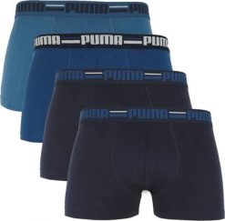 Puma Bokserki męskie Brand Elastic 4pak granatowy/niebieski 938197 02 XL. Niebieskie bokserki męskie Puma, m, bez wzorów. Za 188.99 zł.