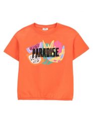 Coccodrillo T-Shirt WC5143202TGJ Pomarańczowy Regular Fit. Brązowe t-shirty i topy dla dziewczynek COCCODRILLO, bez wzorów, z bawełny, bez ramiączek. Za 29.99 zł.