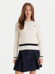 Lacoste Sweter AF4159 Écru Regular Fit. Swetry damskie Lacoste, bez wzorów, z wełny, bez kołnierzyka, bez ramiączek, bez kaptura. Za 819.99 zł.