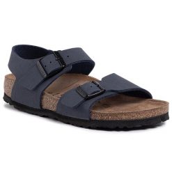 Sandały Birkenstock. Niebieskie sandały chłopięce Birkenstock, bez zapięcia. Za 299.99 zł.