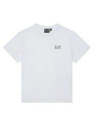 EA7 Emporio Armani T-Shirt 7G000137 AF10373 M0003 Biały Regular Fit. Białe t-shirty i topy dla dziewczynek EA7 Emporio Armani, bez wzorów, z bawełny, bez ramiączek. Za 199.99 zł.