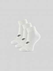 4F Skarpetki krótkie (3-pack) damskie - białe 39-42. Białe skarpety damskie 4f, bez wzorów, z bawełny. Za 49.99 zł.