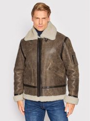 Serge Pariente Kurtka skórzana New Kennedy Brązowy Regular Fit. Brązowe kurtki męskie Serge Pariente, m, bez wzorów, ze skóry, bez kaptura. Za 2,989.00 zł.