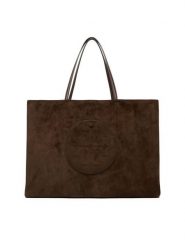 Tory Burch Torebka Ella Suede Tote 170980 Brązowy. Brązowe torebki do ręki damskie Tory Burch, bez wzorów, ze skóry, bez dodatków. Za 3,829.00 zł.